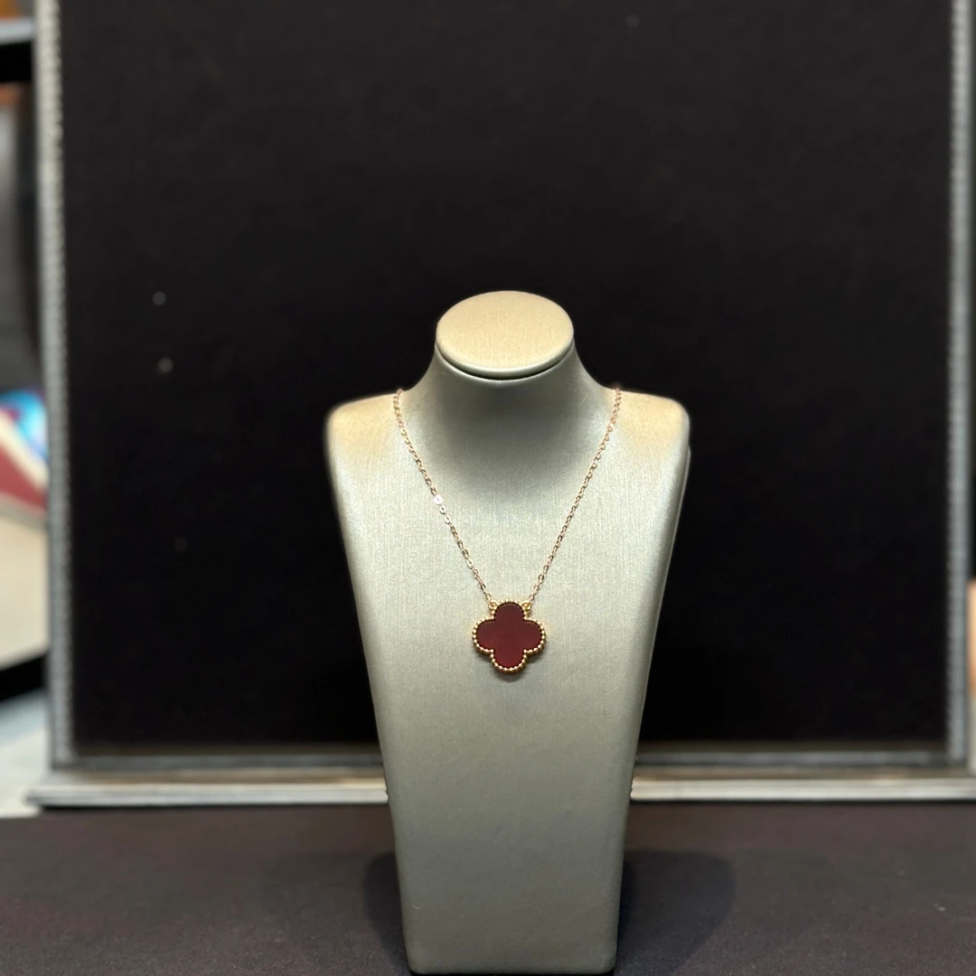 【千盟珠宝】18k金 红四叶草套链