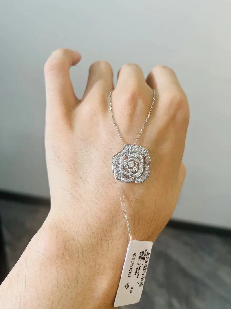 【千盟珠宝】18k 1克拉山茶花吊坠（新版）不含链