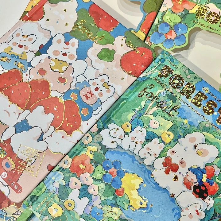 三年二班【原创设计】月光花园高颜值学生A5手帐本笔记本生日礼物 W