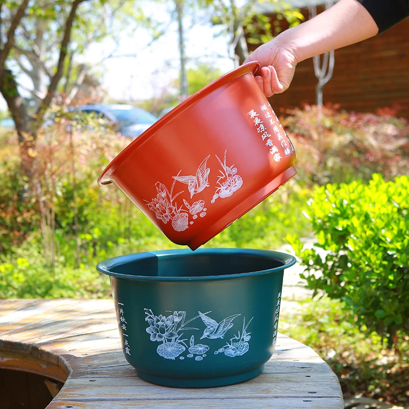 荷花盆加厚无孔养鱼睡莲铜钱草莲藕水培种植大口径塑料碗莲花盆