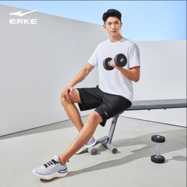 鸿星尔克2024速干裤薄款训练透气短裤五分裤-51224003018-qw-fk