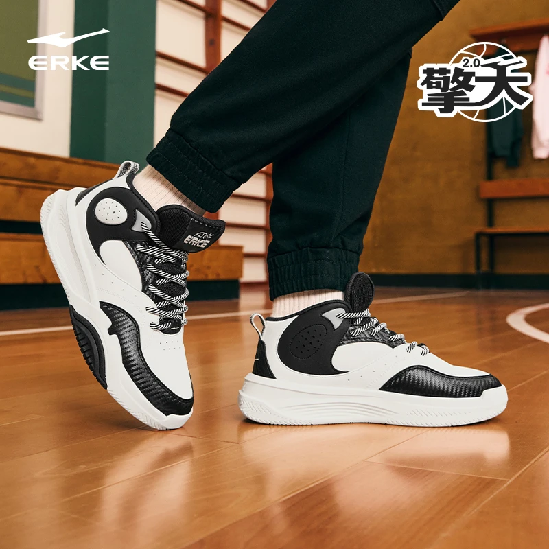 擎天2 鸿星尔克新款情侣高帮健步鞋运动时尚潮流百搭休闲鞋潮鞋