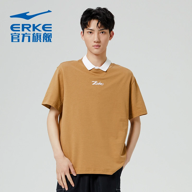鸿星尔克百搭圆领时尚休闲运动T恤衫51222291041