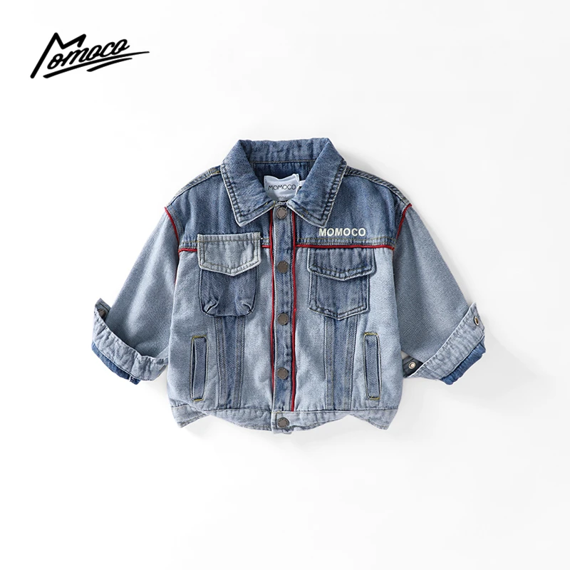 MOMOCO2024款秋季男童韩版休闲百搭洋气牛仔外套75330108005
