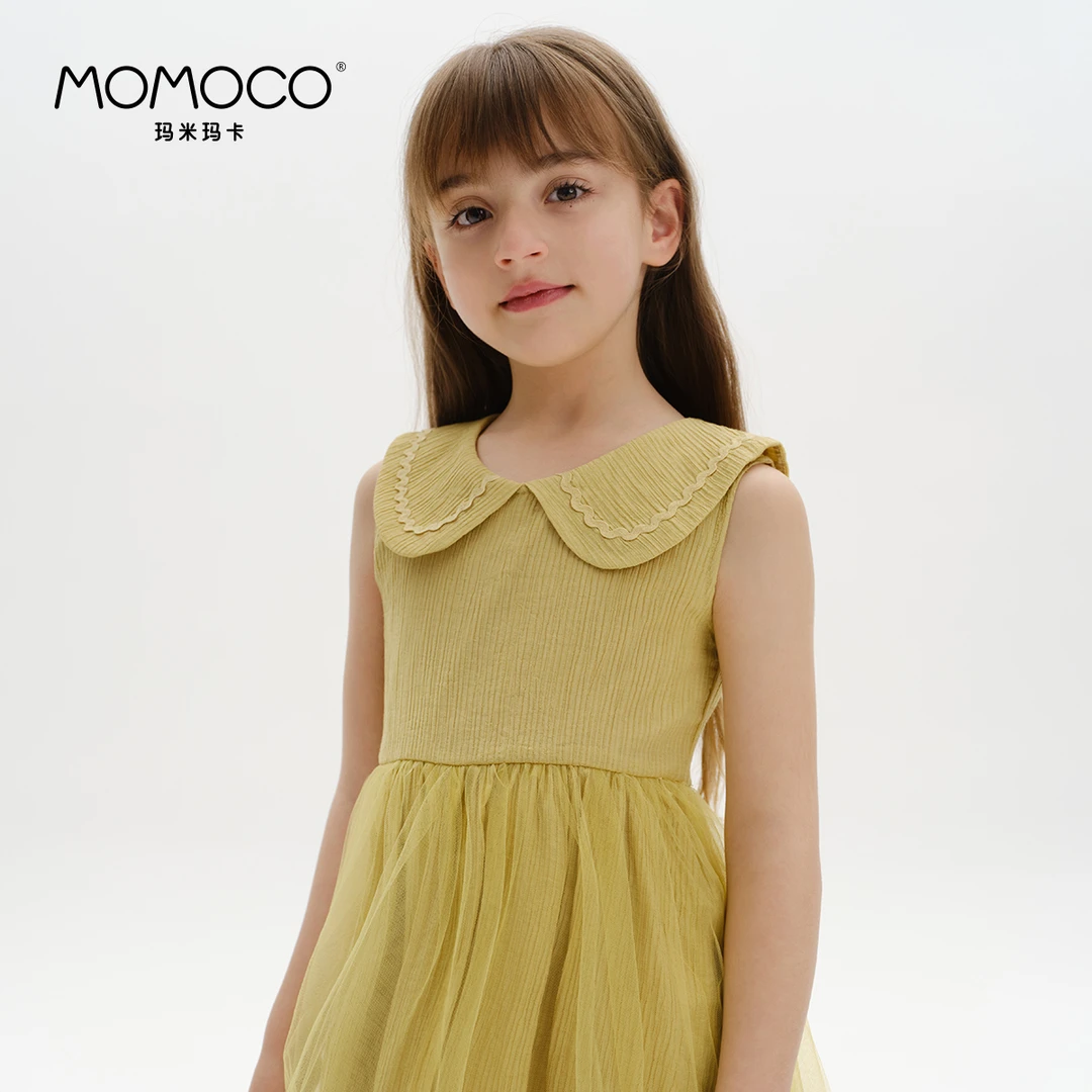 MOMOCO/玛米玛卡2024夏季新款女童韩版甜美无袖纱裙76630477003
