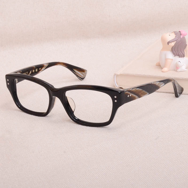 收藏级超酷高档大框厚重板材大脸男士眼镜架手工平光防蓝光眼镜框