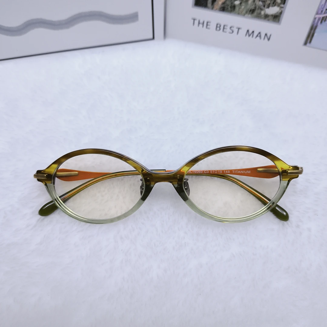 书呆子椭圆形大脸近视眼镜框时尚复古手工网红超轻防蓝光平光眼镜