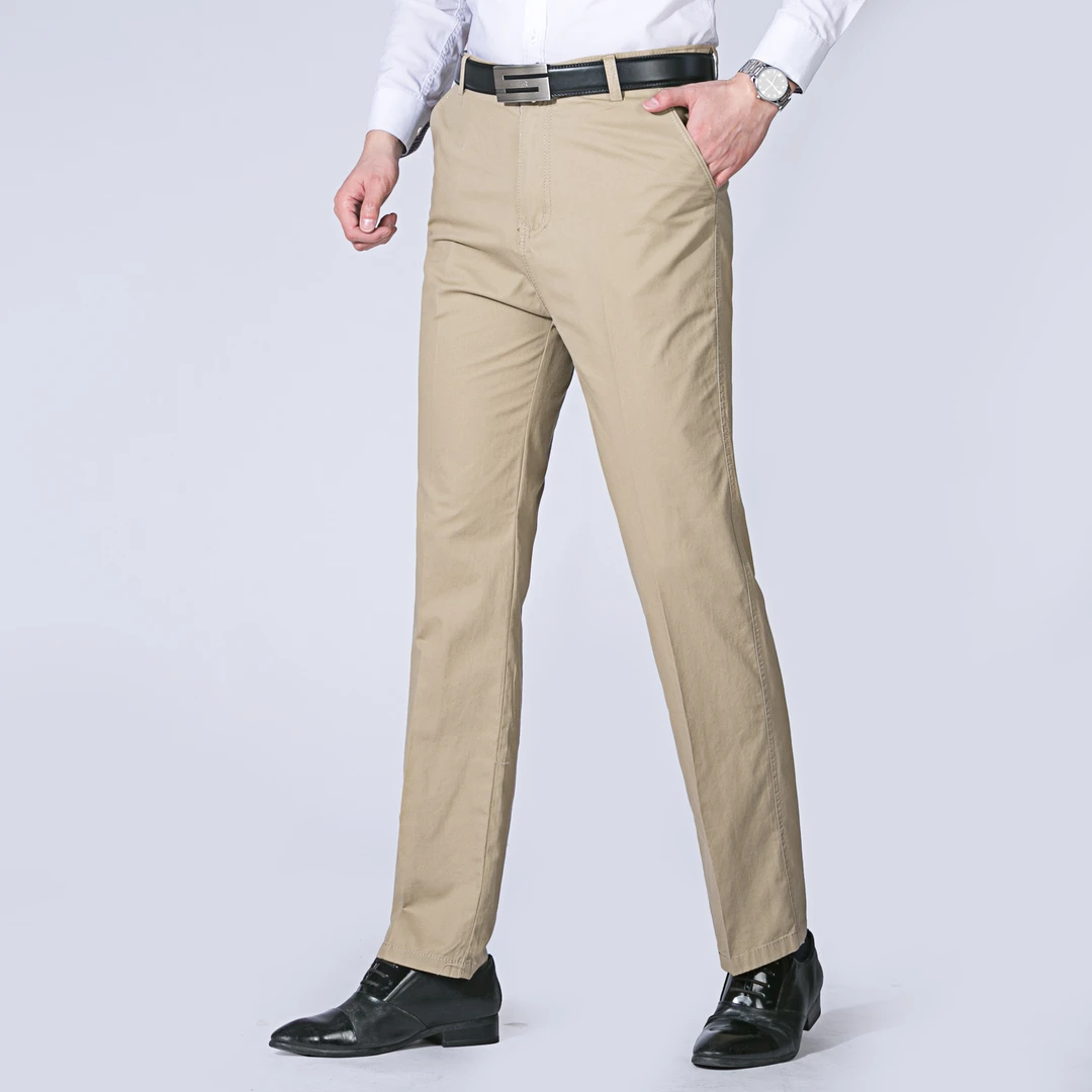 【现货现发】男士西裤纯棉薄款商务直筒宽松休闲长裤男夏季-L29