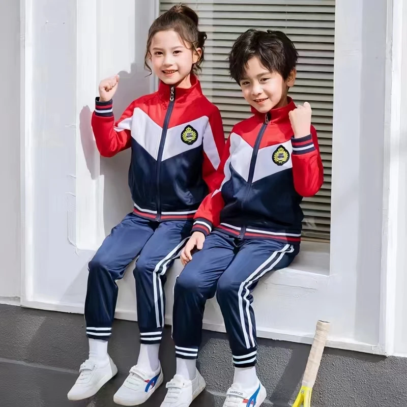 中小学生藏蓝色校服春秋薄款双白条儿童校裤运动收口加厚运动长裤