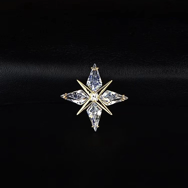 最新款高档西装领针胸针设计感十字星芒小众胸针高档轻奢