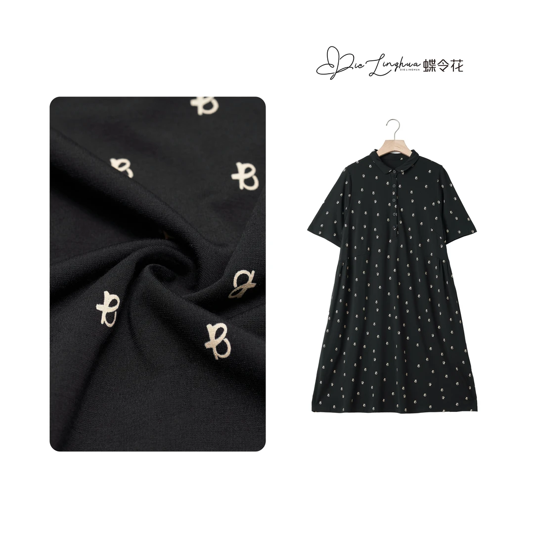 蝶令花夏季潮流休闲舒适柔软气质碎花百搭短袖宽松连衣裙24036