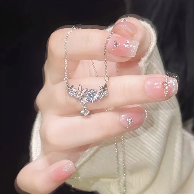 钛钢项链 蝴蝶结项链女ins轻奢小众高级感温柔甜美精致百搭锁骨链
