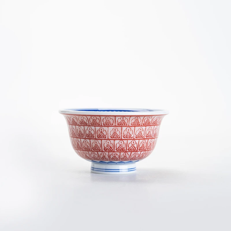 【詺兮清窑】100cc千佛大压手杯·敦煌联名款-主人杯【MX041】