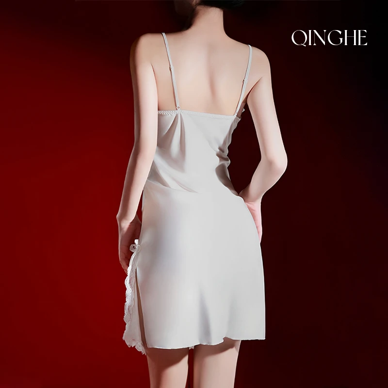 轻禾「月见」高档冰丝性感睡裙爆款2025新款吊带夏季纯欲风高级女款