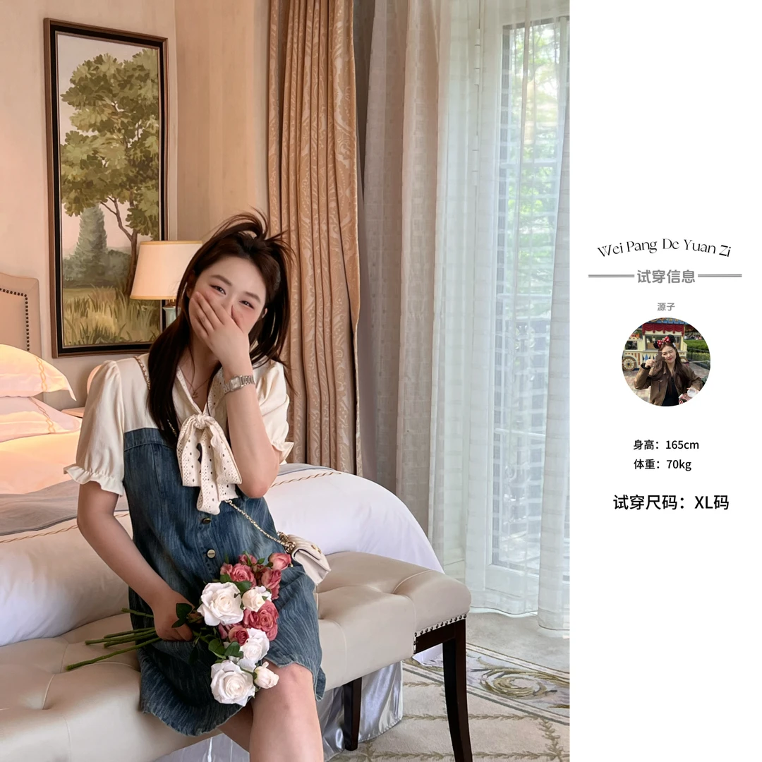 NANXU/楠序迪迪【港岛少女】微胖女装 2024夏季显瘦连衣裙女YZ31278