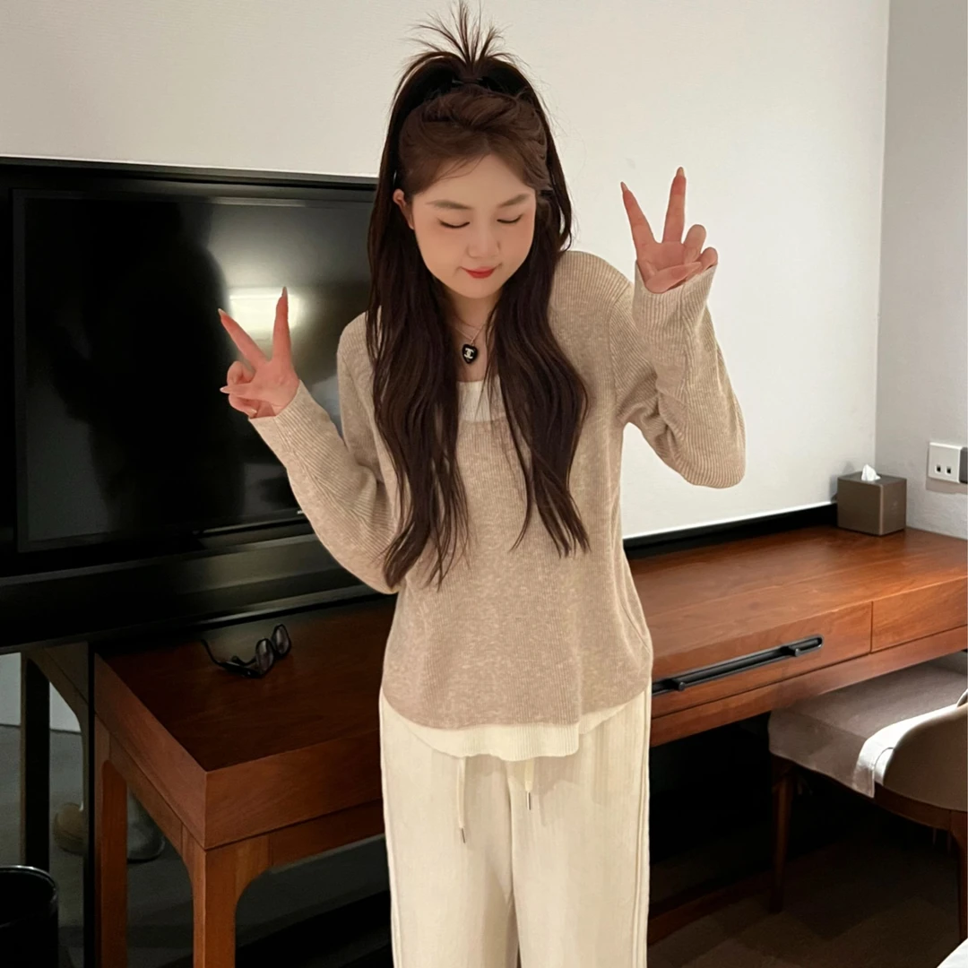 NANXU/楠序迪迪微胖大码女装秋冬显瘦内搭针织打底衫上衣YZ20223