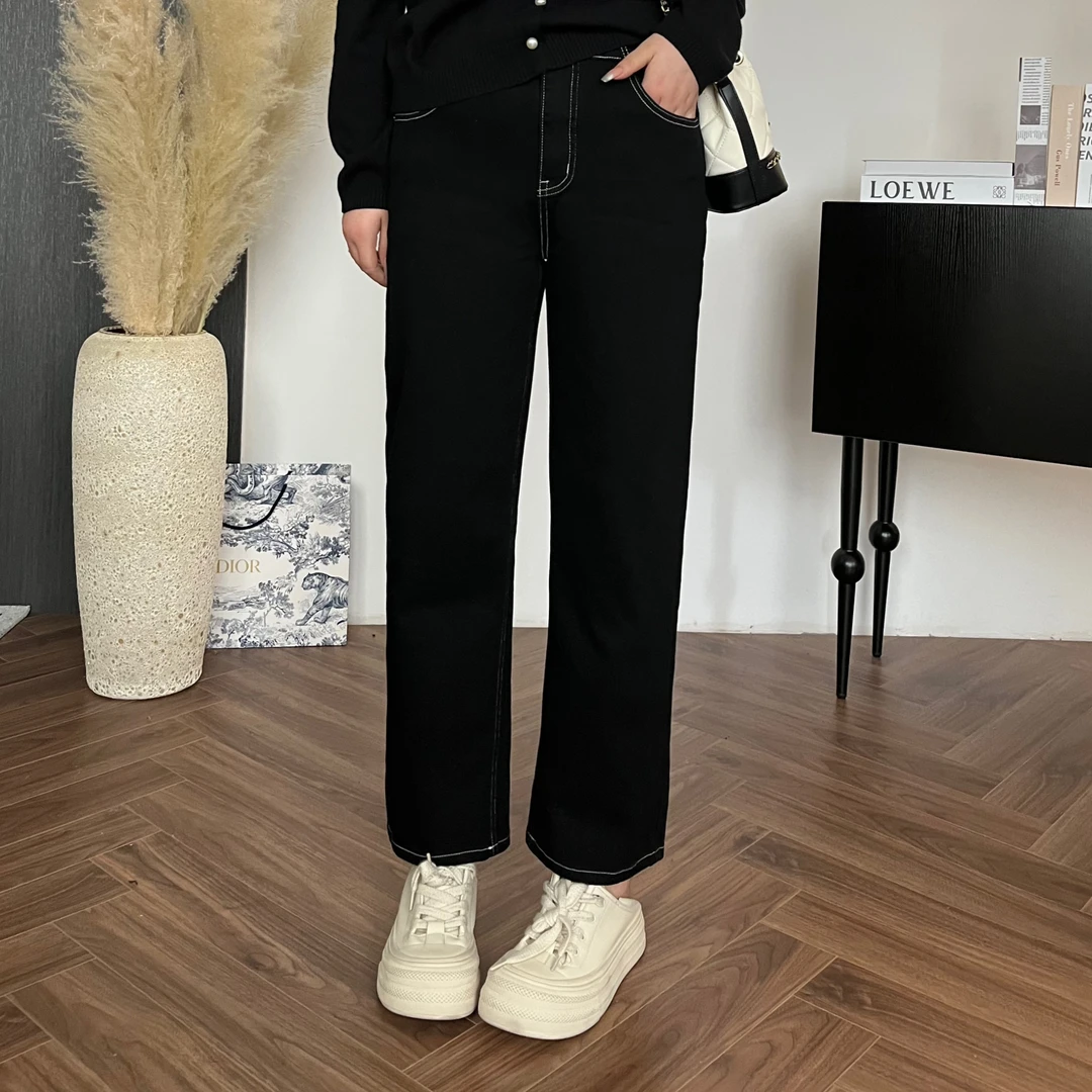 NANXU/楠序源子显瘦大码女装 2025春季烟管高腰牛仔裤女款YZ10292