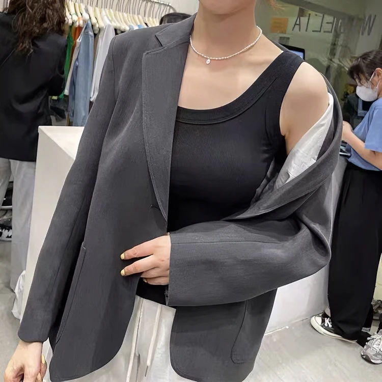 NANXU/楠序源子显瘦大码女装女士打底背心吊带百搭短款夏YZ5760