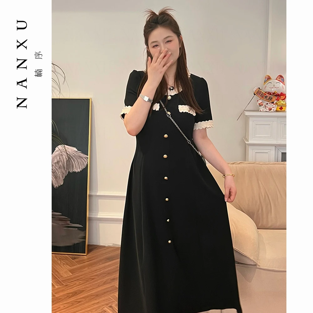 楠序源子微胖女装 时尚感显瘦轻奢休闲小香风连衣裙YZ31611