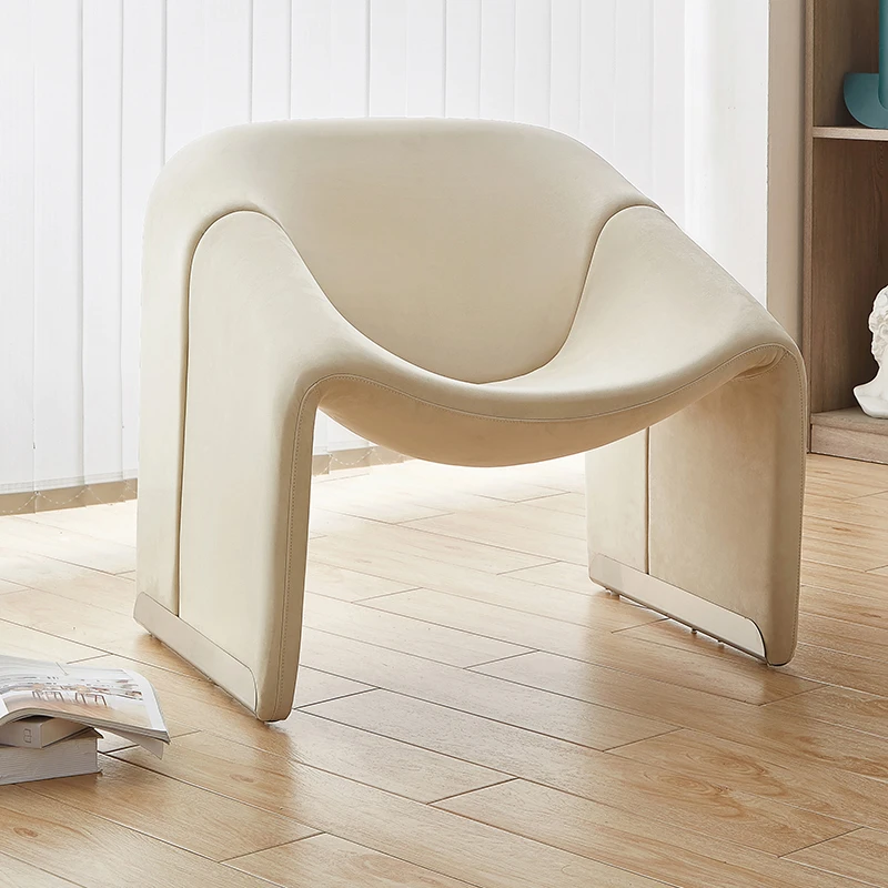 北欧创意螃蟹椅奶油风设计师椅子客厅现代轻奢休闲单人沙发座椅