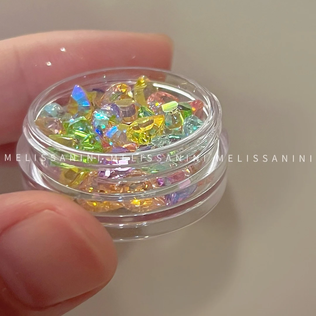 MELISSANINI【缤纷多彩爱心冰糖钻】糖果幻彩小钻 美甲饰品装饰