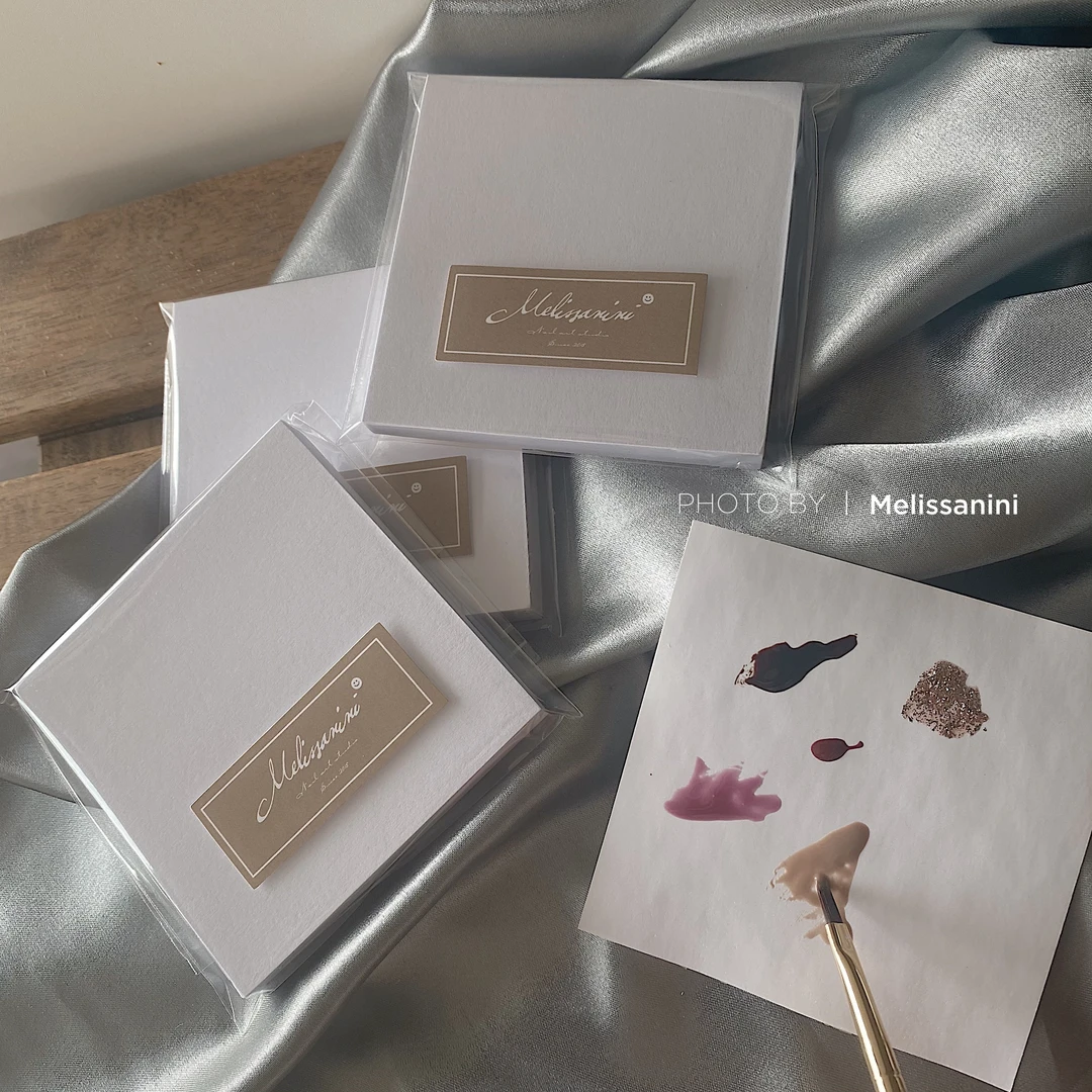 MELISSANINI美甲一次性加厚调胶纸 双面搅胶多功能调色盘美甲工具