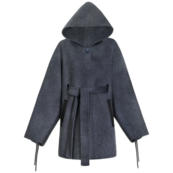 原创设计师款8027时尚短款双面大衣