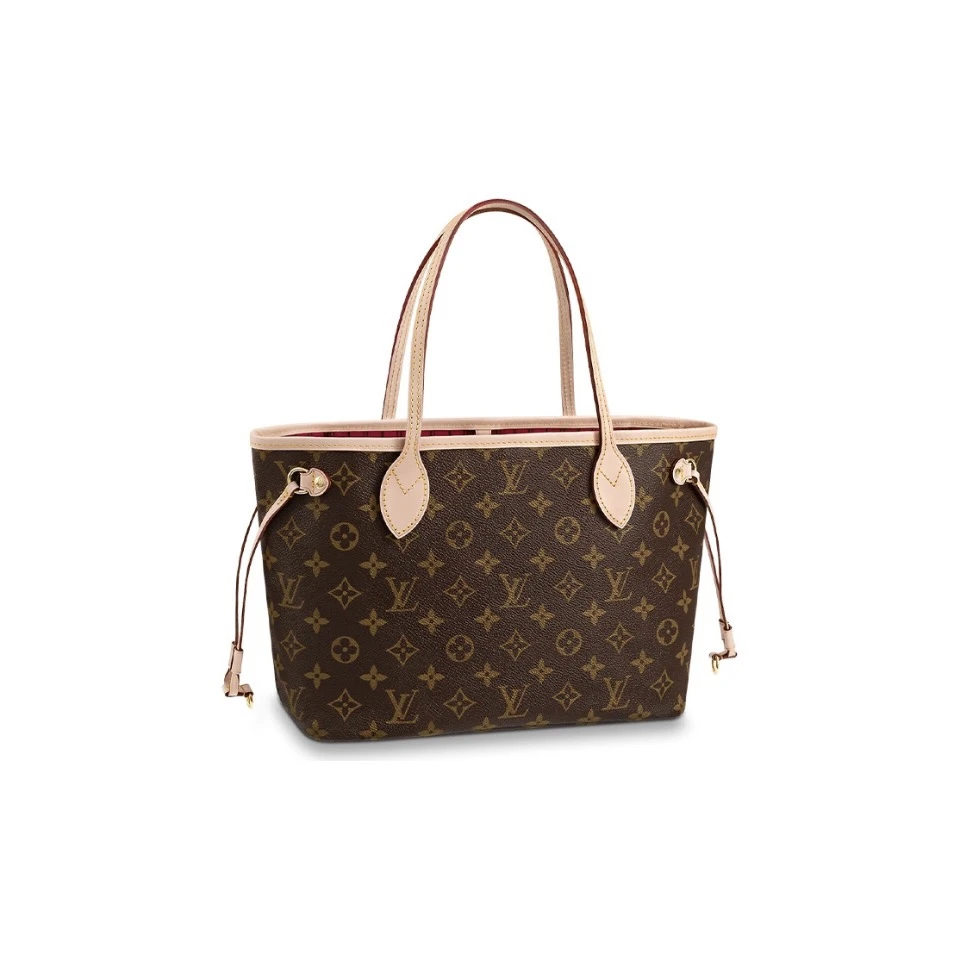 全新未使用 LouisVuitton/路易威登 NEVERFULL小号玫红子母购物袋