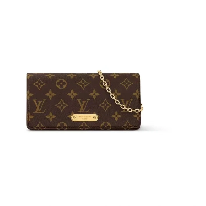 99新 LouisVuitton/路易威登 LILY WOC 新款/老花/棕色/全套附件