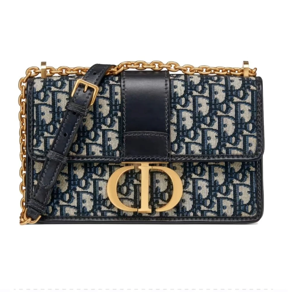 全新未使用 DIOR/迪奥 蒙田30中号老花刺绣 单肩斜挎气质女神肩包