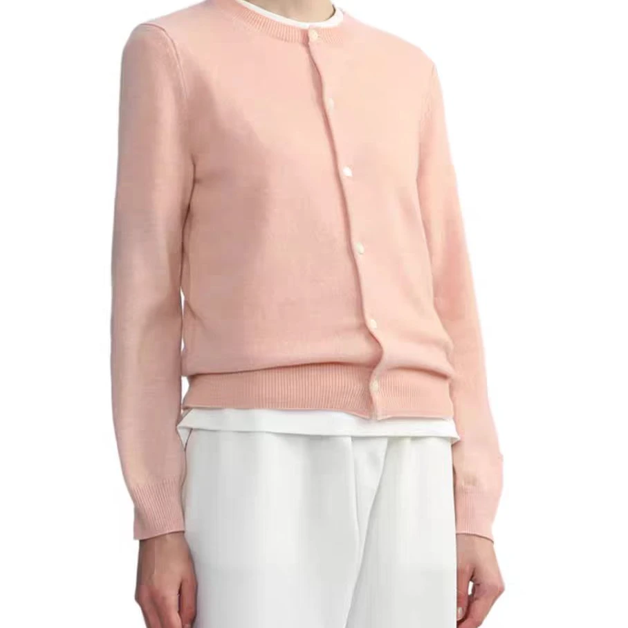 CHUAN家纯色真是开衫羊毛衫针织长袖短款时尚休闲女士圆领百搭