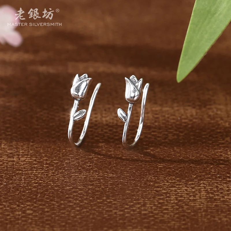 925银耳饰 郁金香耳钩 00144700