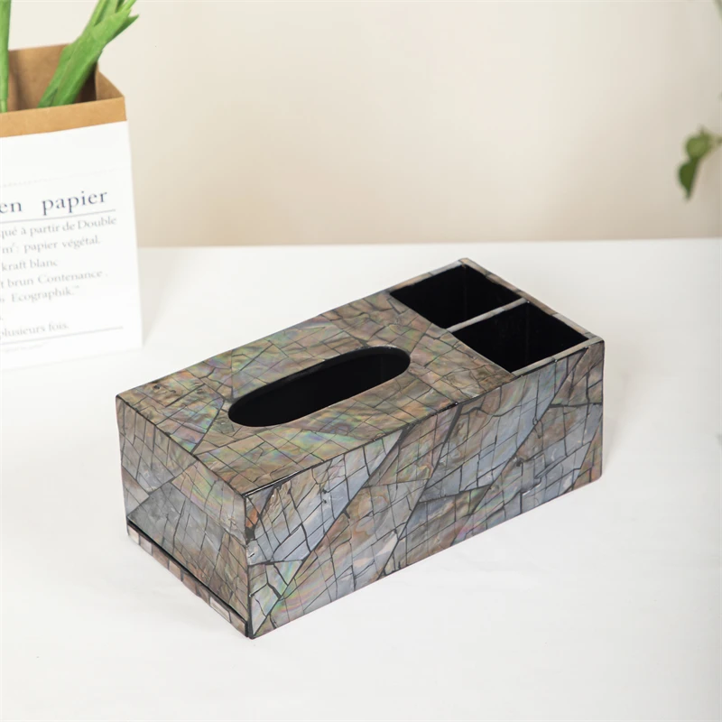 T多功能带遥控器收纳全澳鲍纸巾盒简约办公欧式轻奢时尚客厅纸巾