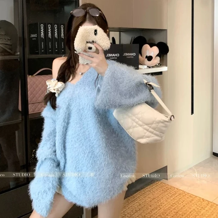 （财财精选女装）秋冬杂款慵懒风百搭圆领网红同款（直播专属链接）