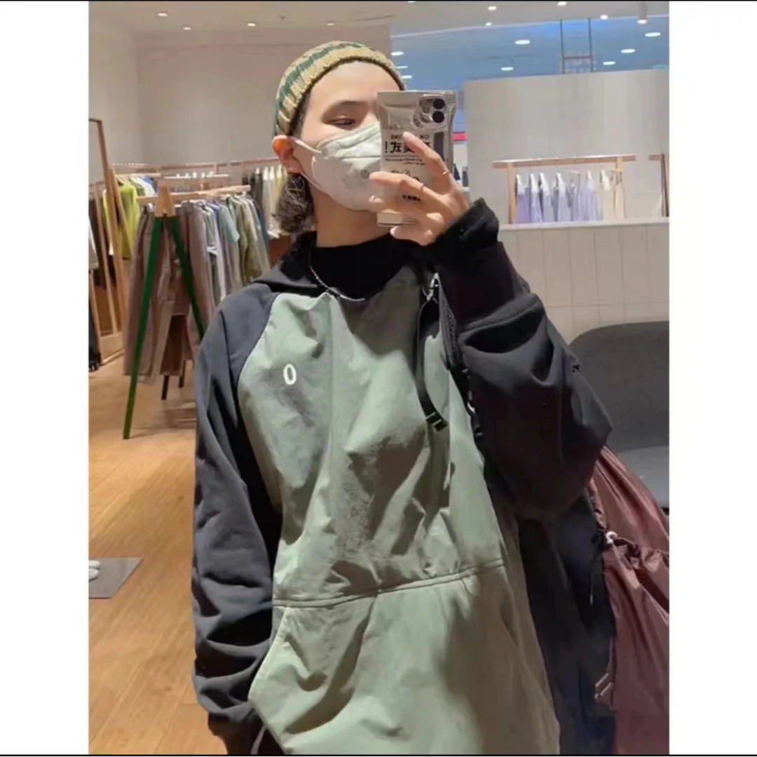 柜好货！巨好看！高货秋季情侣款男女宽松百搭连帽拼色卫衣上衣新款