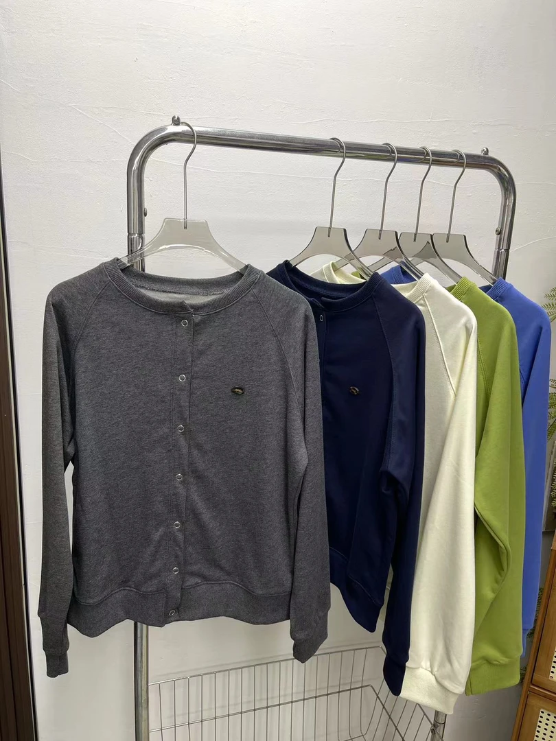 现货！鸡蛋家复古风休闲百搭插肩针织开衫女2024韩国东大门秋款