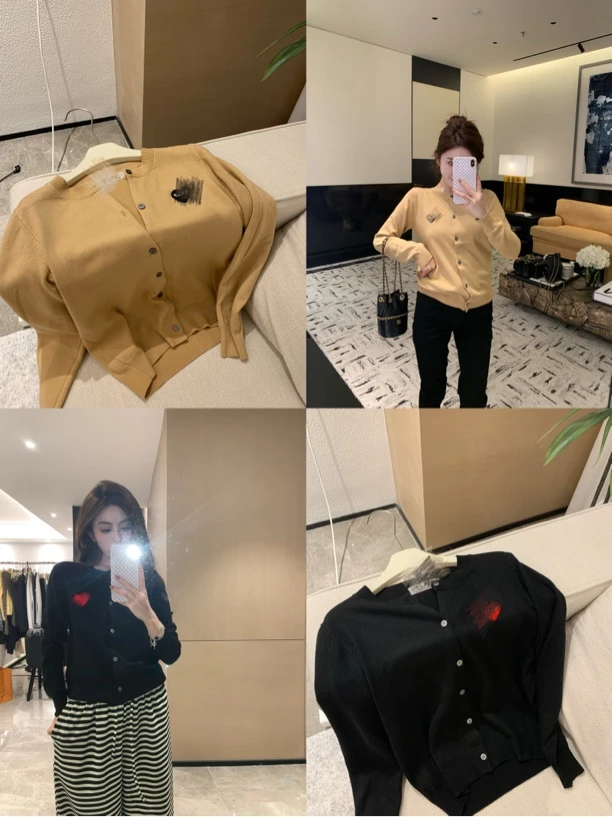 obaa 爱心两色羊毛针织衫开衫百搭