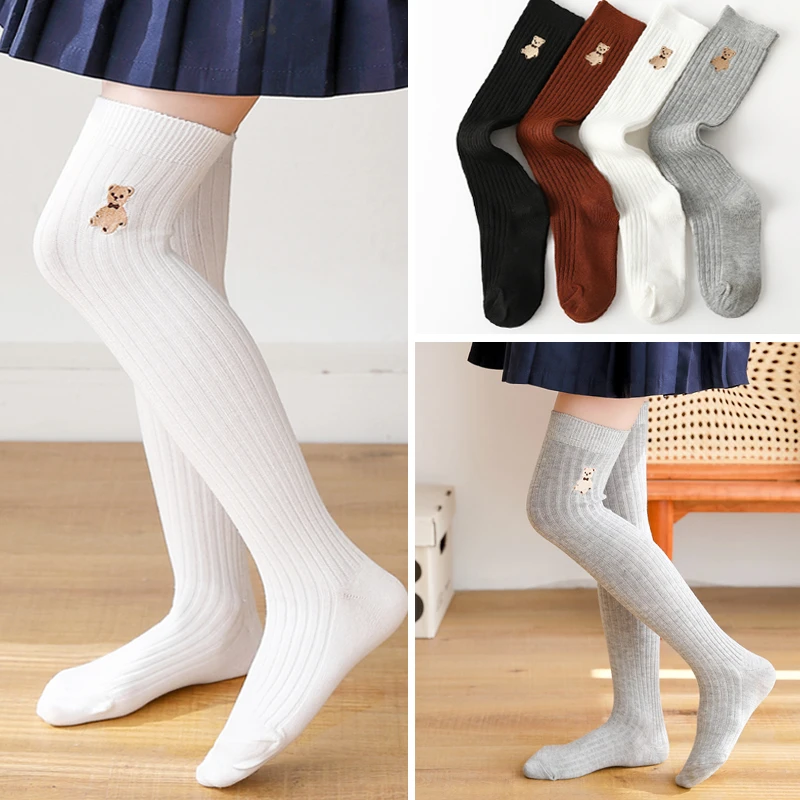 女童长筒袜过膝盖春秋薄款学院风1-3-6岁8幼儿园宝宝袜子儿童中筒