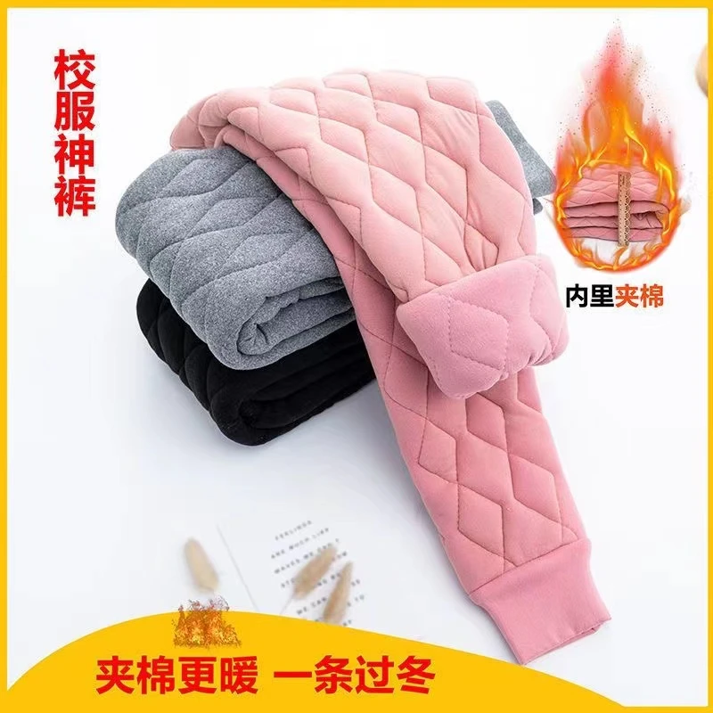 儿童校服神器中大童加棉加厚内穿棉裤过冬保暖裤男女童打底裤冬季