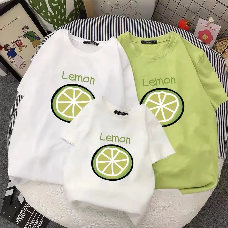亲子装2025夏新款男女宝网红inst恤中大童一家三口四口亲子短袖