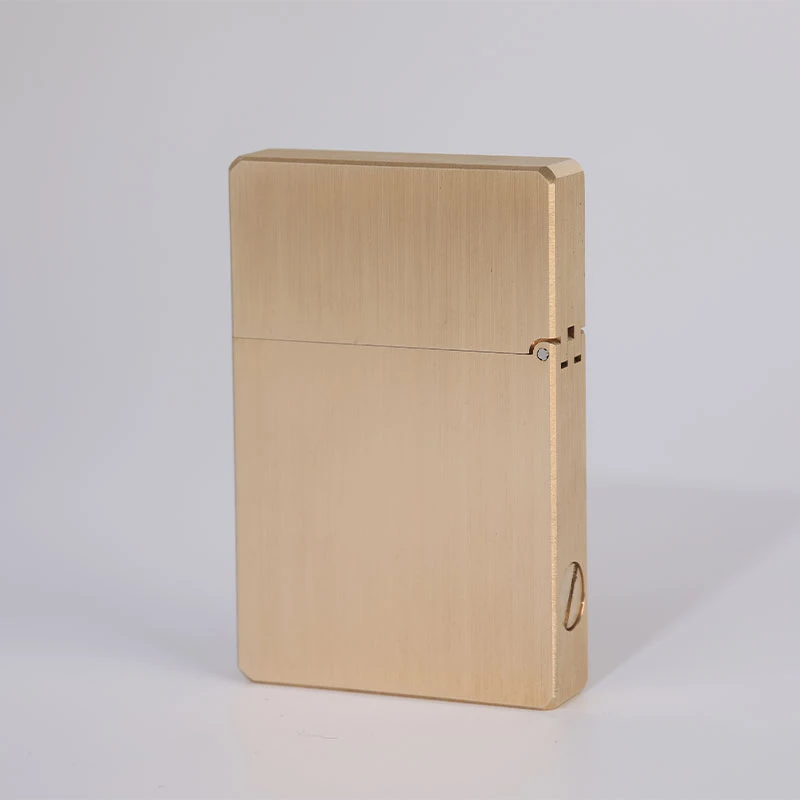 【厂长补贴】超薄金砖原铜拉丝光板煤油打火机创意个性翻盖点火送礼