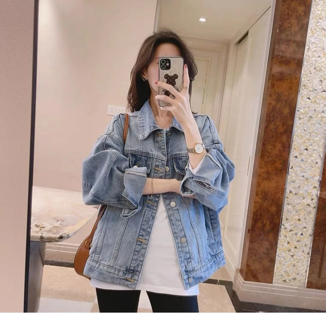 休闲气质牛仔外套女百搭2024新款宽松设计感短款工装夹克上衣女款