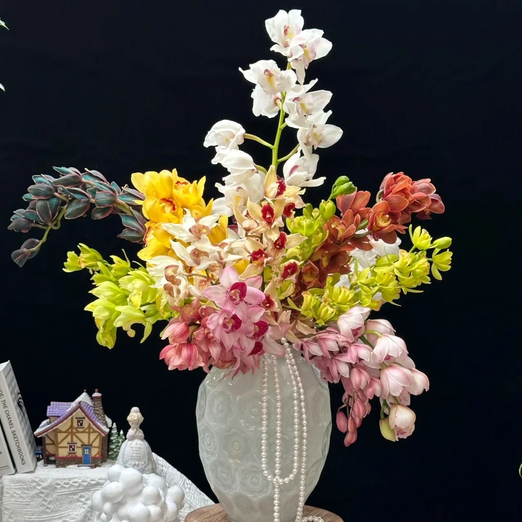 【新年必备】大花蕙兰鲜切花 甘肃玫瑰西北鲜花1单包邮