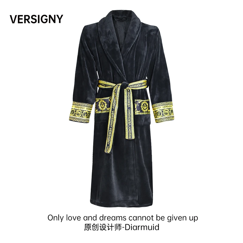 VERSIGNY 英国1868贵族轻奢春夏浴袍睡袍跑马绒狩猎系列 JYT469