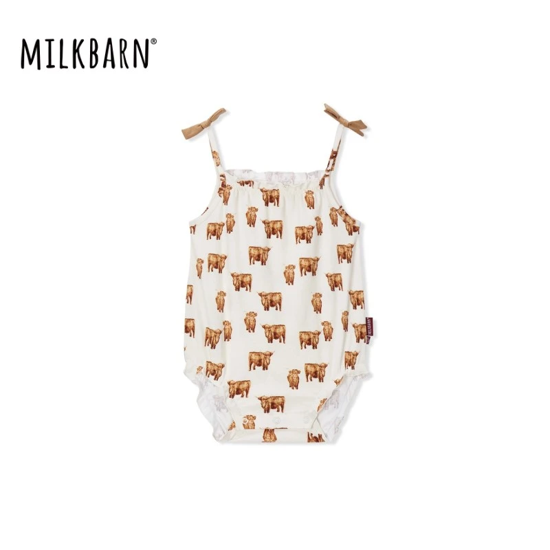 【新品】Milkbarn婴儿包屁衣男女宝宝吊带哈衣新生儿薄款纯棉爬服