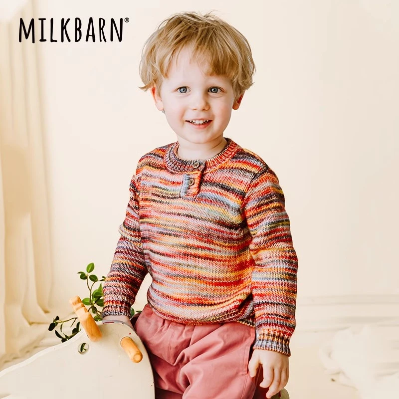 Milkbarn春季新品儿童毛衣针织衫男女童童装宝宝衣服婴儿上衣