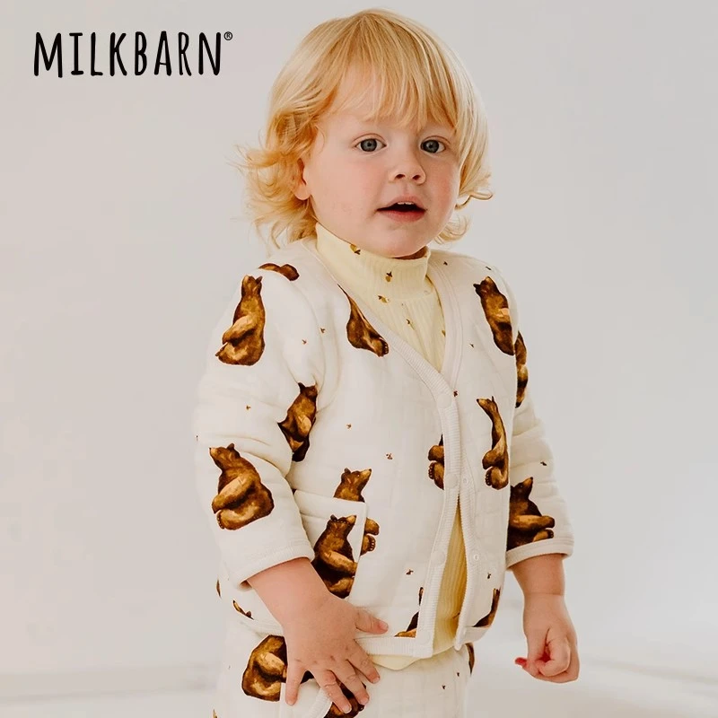 Milkbarn儿童外套宝宝秋季长袖上衣男女童外出百搭开衫