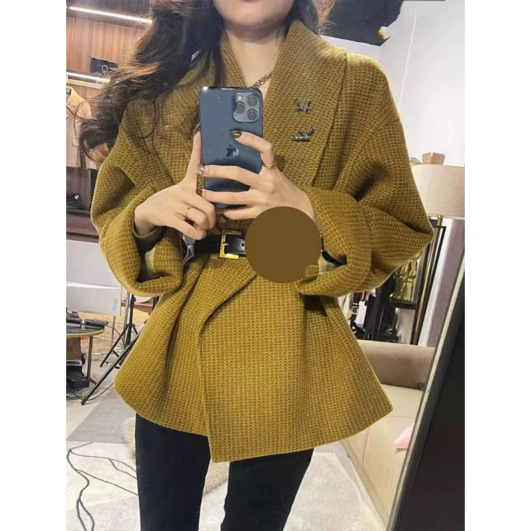 春季款毛呢外套女短款小个子收腰显瘦气质温柔大衣春高级感小个子