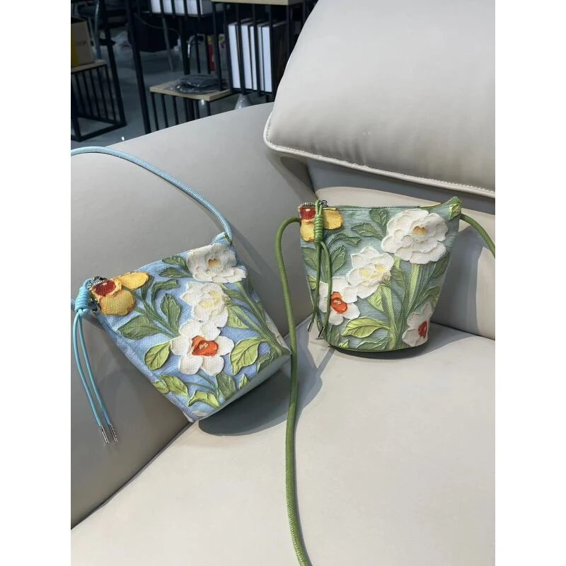 【八妹】X432复古工艺-油画新款手提单肩腋下包