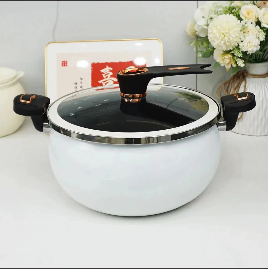 胖墩墩陶瓷微压锅 不粘锅多功能料理锅7L-Q